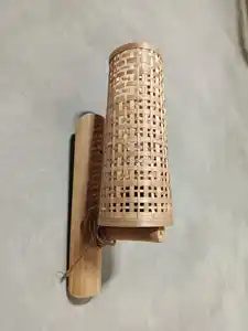Lâmpada de bambu para forno, decoração de casa, parede original feita à mão