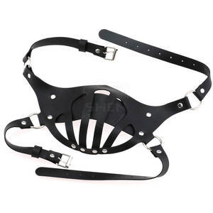 หน้ากากหนังแท้สำหรับการพันธนาการ อุปกรณ์เสริมสำหรับผู้ใหญ่ที่เซ็กซี่ พร้อมการปรับขนาดที่สามารถปรับได้ และหน้ากากหนังที่ทนทาน - Product Image 1