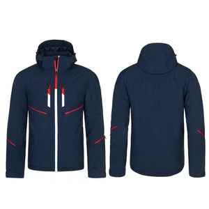Anti-Shrink <b>Men's</b> Eco-Friendly Canvas Coated Reversible <b>Soft</b> <b>Shell</b> <b>Jacket</b> Stand Collar Front Logo Breathable Windproof Winter - Product Image 3
