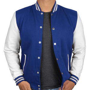 Chaqueta universitaria bordada con logotipo personalizado para hombre Chaqueta de hombre estilo bombardero de béisbol con cierre de botón de diseñador de calidad superior - Product Image 3