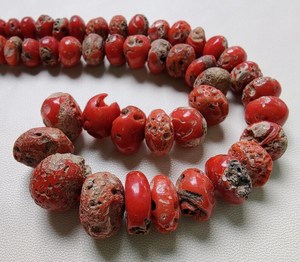 Cuentas Rondelle de coral rojo-Cuentas de coral de 15 MM a 7 MM-Cuentas de coral al por mayor de hebra de 16 pulgadas-Cuentas de coral lisas suministros de coral - Product Image 1