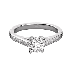 Round Cut Diamond Prong Set Solitaire Ring - Product Image 1