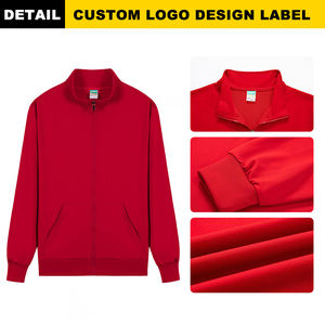 Cuatro estaciones cremallera solapa cremallera cuello suéter Casual sólido Zip Up Sudadera con capucha coreana suelta pareja sudaderas con capucha - Product Image 4