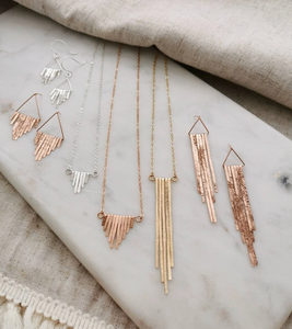 14K <b>Gold</b> Fringe <b>Dangles</b> Sterling Silver Fringe Fringe Tassel <b>Earrings</b> - <b>Gold</b> - Long - Product Image 2