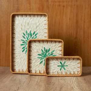 ถาดเสิร์ฟหอยมุกหวายที่เป็นเอกลักษณ์ของตกแต่งบ้านในเวียดนามขายส่ง - Product Image 1