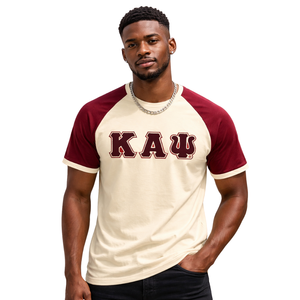 Camiseta Kappa Alpha Psi Kream Premium de Chenille con Letras Bordadas, Corte Raglán, Talla Estándar, Algodón Premium, Prenda de Fraternidad Griega - Product Image 1