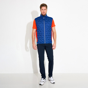 Chaleco con cremallera transpirable bordado con logotipo personalizado para hombre, chaqueta de golf sin mangas de punto transpirable, ropa exterior informal de verano - Product Image 1