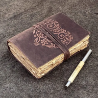 Journal en cuir véritable vintage fait main, classique, avec motif cœur en relief, papier à bords festonnés 7x5, ligné, excellent cadeau pour femmes, Saint-Valentin