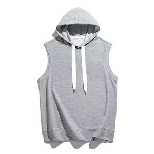 Wholesale Customizable 100% Cotton Pullover Gym Hoodies Unisex Breathable Sleeveless for Men New Style in Autumn Colors - Product Image 3