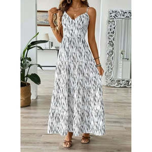 Jane's Women's Sleeveless V-Neck Tie-Back <b>Long</b> Maxi Dress, Relaxed Fit Supreme Knit Fabric, Casual Daily Wear - Product Image 5