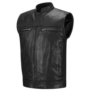 Gilet de moto pour homme en cuir véritable léger de haute qualité, logo personnalisé, vêtements d'extérieur d'automne, imperméable, coupe-vent, respirant - Product Image 1