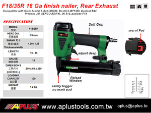 APLUS F18/35R, 18GA 35MM REAR EXHAUST AIR NAIL GUN REDUCE VIBRATION REDUCE NOISE - Product Image 6
