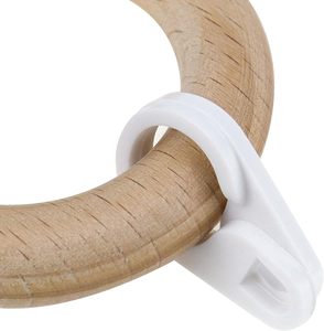 4 pcs gỗ Rèm nhẫn với clip, chưa hoàn thành gỗ Xếp Nếp Clip rèm móc móc phù hợp lên đến 1.5 inch rèm - Product Image 4