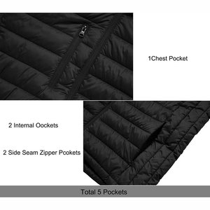 Chaqueta de invierno informal personalizable de talla grande para hombre, diseño acolchado de burbujas a la moda, impermeable, de poliéster, con cremallera acolchada - Product Image 5