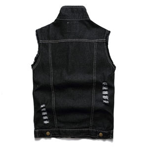 เสื้อกั๊กยีนส์ผ้าแคนวาสสไตล์ลำลองสำหรับฤดูหนาว ผู้ชาย ขายดี 100% ผ้าฝ้าย แฟชั่น สีพื้น ระบายอากาศได้ดี - Product Image 2