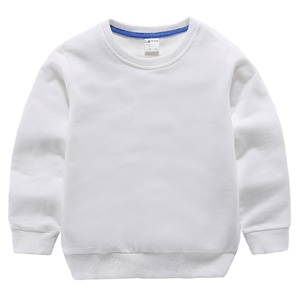 Chemise pull-over uni en molleton de coton pour enfants personnalisés col rond pour bébés garçons et filles sweatshirts d'hiver pour les tout-petits - Product Image 1