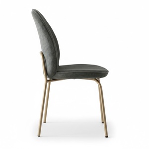 MONZA Modern Dining <b>Chair</b> <b>Padded</b> Fabric Seat Sleek Metal Legs for Restaurant & Home - Product Image 3