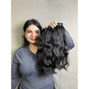 Extensions de cheveux vierges indiennes ondulées Remy, 8 à 36 pouces, pour couture et fabrication de perruques, tissages d'un seul donneur, extensions pré-collées - Product Image 5
