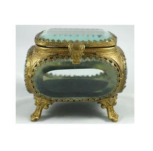 Art India Collection Boîte à bijoux en laiton et verre faite à la main Conception personnalisée Boîte à bijoux en verre et laiton antique Exportateur en gros - Product Image 4