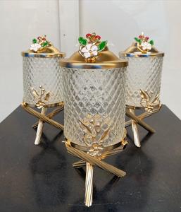 Ensemble de 3 bocaux de luxe de haute qualité, bocaux de rangement de qualité supérieure, forme cylindrique, livraison rapide pour les styles de contenants d'assaisonnements de qualité supérieure - Product Image 1