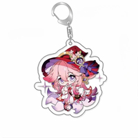 Set de Dijes de Acrílico con Figuras de Dibujos Animados de Mundo de Fantasía Único, Tema de Bruja y Mago, Accesorio Unisex para Bolsa o Mochila, Regalo para Fanáticos del Mundo Virtual