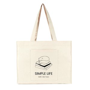 Bolsa de Lona Personalizada de 10 oz con Bolsillo Frontal, Color Sólido, 18 x 14 x 4 (45 x 35 x 10 cm), Fuelle Completo, Cierre Abierto - Product Image 4