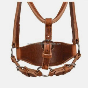 Produits équestres sur mesure, licou de cheval en cuir fait à la main par un concepteur d'anatomie dans toutes les tailles personnalisées avec des raccords en acier inoxydable - Product Image 1