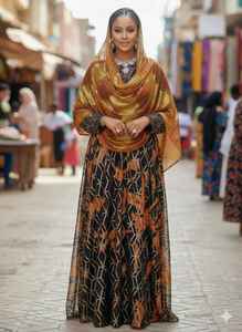 Robe de luxe inégalée, tendance, somalienne, Maqbal Dirac, sergé uni, jacquard, slub, pour filles, occasions spéciales, mariage, fête, événements - Product Image 5