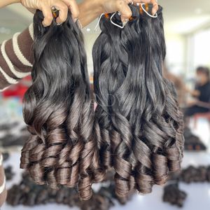 Pelo crudo de la mejor calidad, Punta marrón hinchable, color de cabello humano real con precio al por mayor - Product Image 1