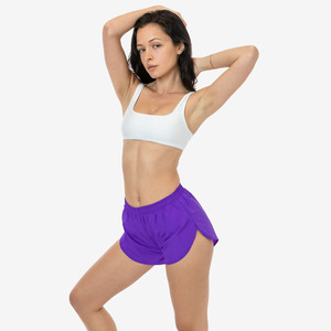 Pantalones cortos de tafetán personalizados simples para correr de mujer de calidad superior - Product Image 4