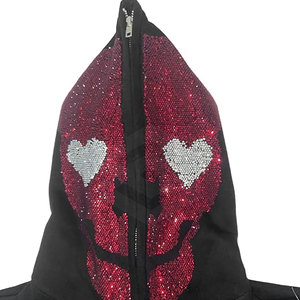 Sudaderas con capucha de diamantes de imitación para hombre de mejor Material Color sólido y ligero para el suministro de ODM de invierno - Product Image 4
