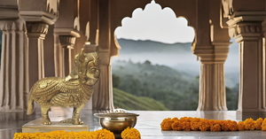 Main Laiton Kamdhenu Vache Bénédiction Statue Art Déco Design Maison Figurine Décorative Thanksgiving Cadeau Sculpture - Product Image 4