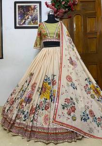Estilo indio nuevo diseñador Lehenga Choli con blusa India señoras usan niñas bordado trabajo Lehenga Choli blusa y Dupatta - Product Image 3