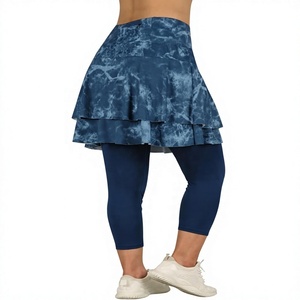 High Waist Navy Blue Full Length Flared Leg Yoga <b>Skirt</b> Elastic Waist Breathable Spandex Cotton Tummy Control <b>Shapewear</b> for Women - Product Image 2