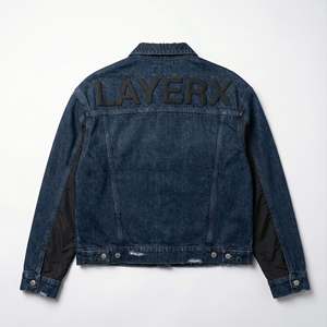 Custom Women's Heavyweight Denim Jacket 3D Puff Print Embossed Logo Distressed Vintage Wash Eco-Friendly Windproof Anti-Wrinkle - Product Image 2