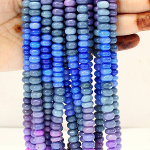 Perles en opale bleue multicolore, forme ronde, lisses, 6-9 mm, perles en opale bleue multicolore, perles en opale, qualité AAA - Product Image 5