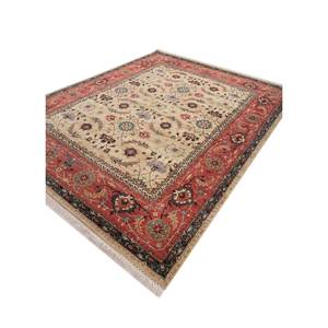 Alfombras Grandes de Lana Anudadas a Mano Gulnar Gold, Alfombra Floral Spr-45 para Sala de Estar, Alfombra Rectangular Trenzada para Pasillo, Alfombras Jaipur US - Product Image 2