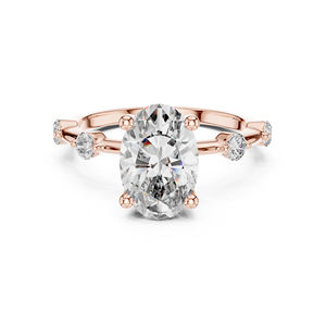 Anillo Solitario Ovalado de Oro Rosa de 14K con Diamante Cultivado en Laboratorio |   Anillo de Lujo de 2.24 Ct con Certificación IGI para Uso Diario |   Diamante Cultivado Nuevo - Product Image 2