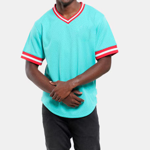 Chemise d'entraînement respirante en jersey à col en V à séchage rapide avec manches courtes pour baseball et softball - Product Image 3