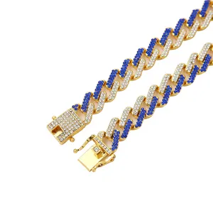 Cadena Cubana de 13mm al por Mayor, Joyería de Oro para Raperos, Collar de Cadena de Eslabones de Aleación de Zinc, Estilo Hip Hop, Joyería para Fiestas, 18 Pulgadas de Largo - Product Image 4