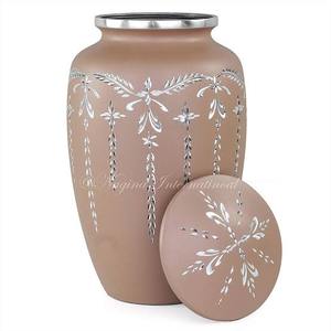 Urne funéraire moderne en aluminium faite à la main pour les cendres d'un adulte, urne commémorative blanche avec impression personnalisée pour la crémation - Product Image 3