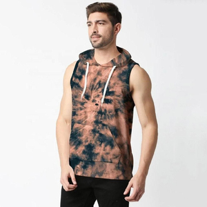 Custom <b>Mens</b> <b>Sleeveless</b> Fleece <b>Hoodie</b> O-Neck Pullover Polyester Cotton Casual Winter Top with Custom Logo OEM Printing - Product Image 5
