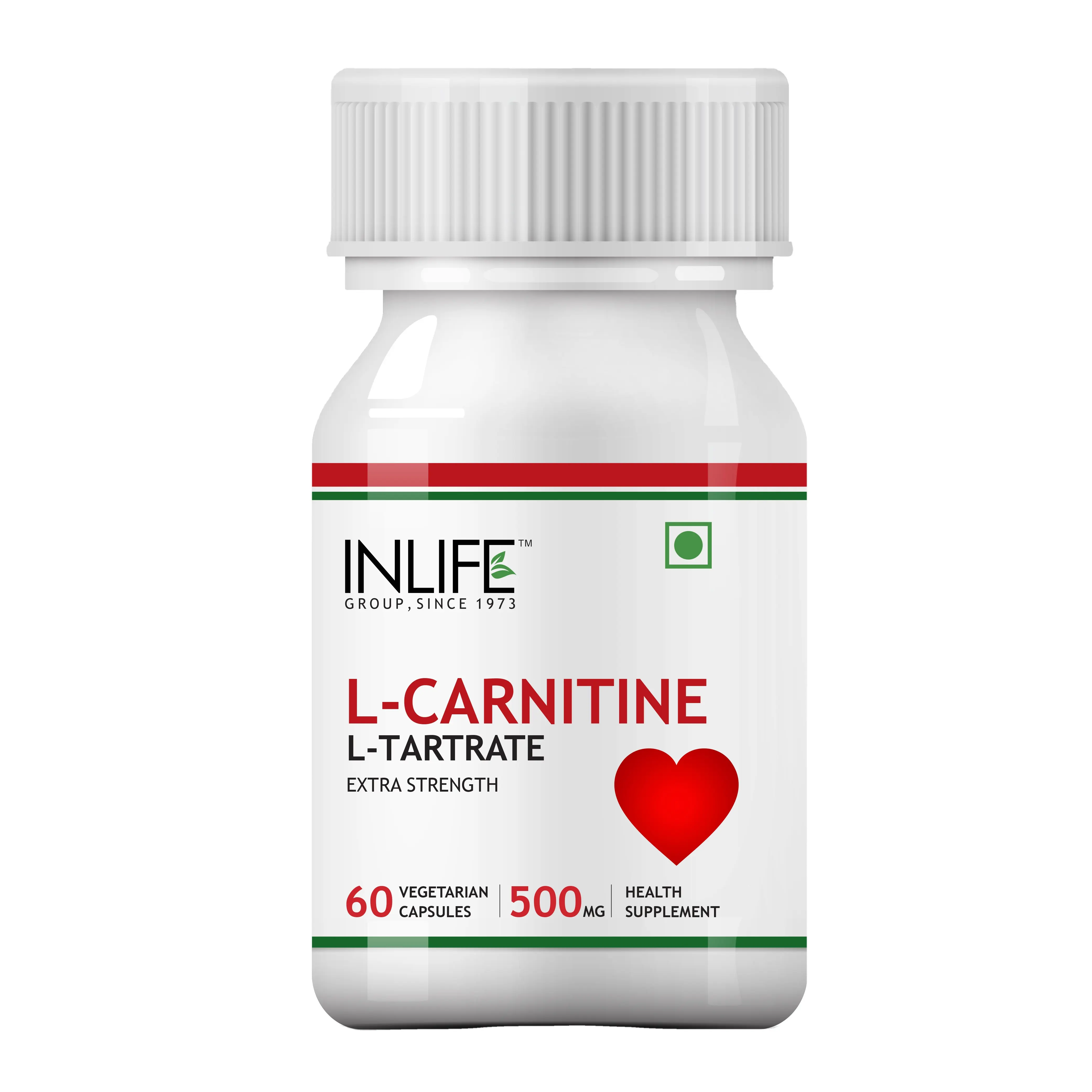 INLIFE एल Carnitine एल Tartarate पूरक, 500 Mg - 60 शाकाहारी कैप्सूल जीएमपी प्रमाणित सुविधा
