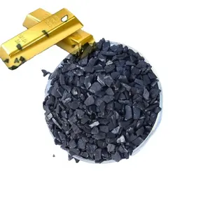 Valeur d'iode 1100 Charbon actif granulaire à base de coquille de noix de coco utilisé pour le processus de lixiviation en tas d'extraction et de récupération d'or