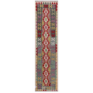 Tapis de couloir Maimana Afghanistan Kilim 306 x 79 cm - Product Image 1