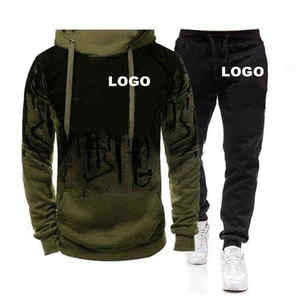 Fabricant de vêtements Sublimation Sweatsuit Mens Heavyweight Tracksuits Sweatpants and Unisex Hoddie Custom Logo Hoodie Set - Product Image 4