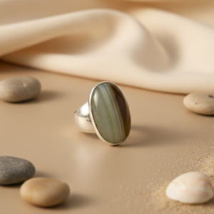 925 Sterling <b>Silver</b> Women's <b>Ring</b> with Oval Cut Gemstone <b>Statement</b> Boho Cluster <b>Ring</b> Fine Jewelry for Promises and Occasions - Product Image 2
