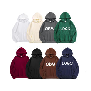Logo personnalisé de haute qualité hiver unisexe chaud impression broderie pull sweat uni sans ficelle sweats à capuche vierges - Product Image 6