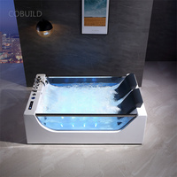 Jacuzzi de Hidromasaje para Dos Personas, 110V, para Baño, con Jets, de Vidrio, Estilo Norteamericano