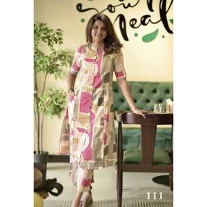 NOUVEAU VÊTEMENT D'ÉTÉ ÉLÉGANT Salwar Kameez pour femmes en CORD 2 pièces IMPRIMÉ EN RELIEF EN RAYON POCHE D'UN CÔTÉ SÉCHAGE RAPIDE TRADITIONNEL POUR FÊTES - Product Image 1